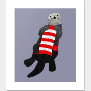 Knitting sea otter Posters and Art